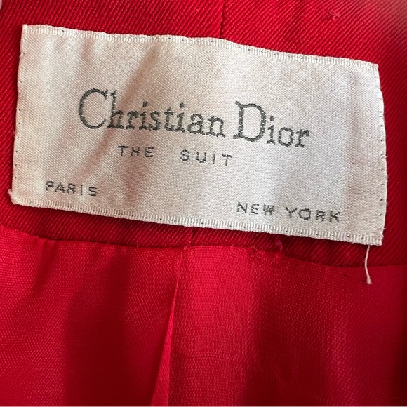 Christian Dior Red 100% Wool Long Blazer US12 Used Once!! - Picture 15 of 16